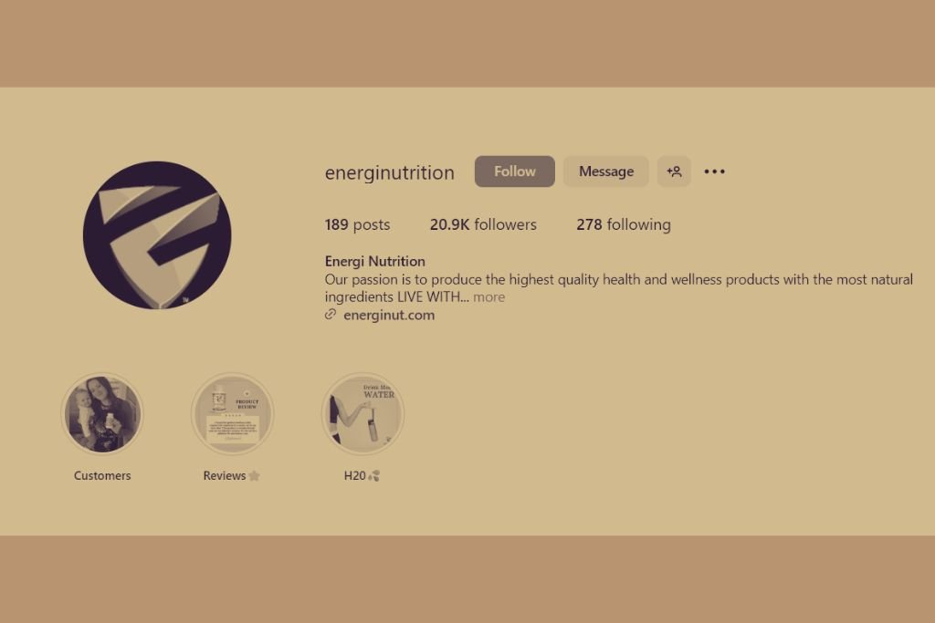 Energi Nutritions — Fitness & Nutrition · Social Media