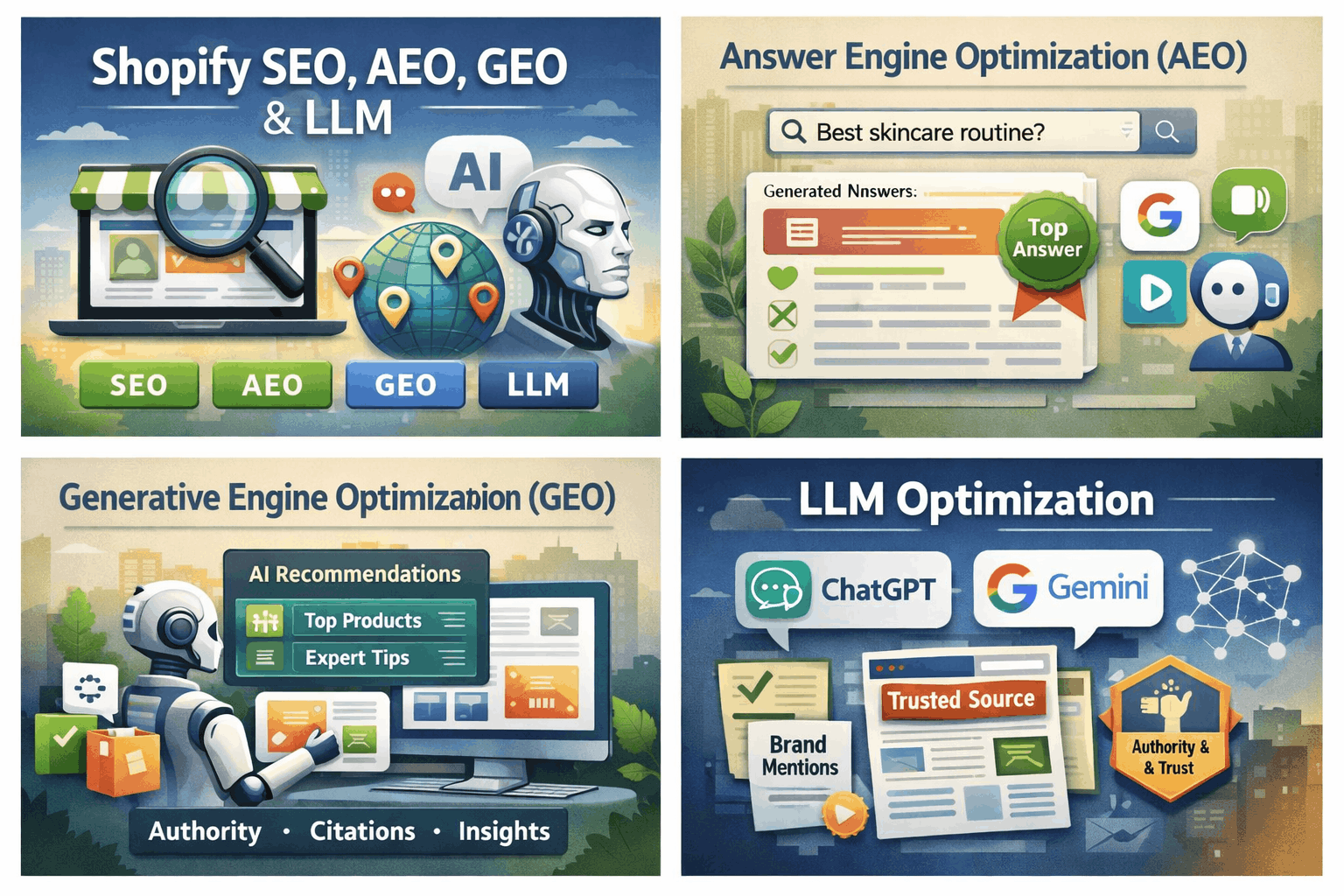 Shopify SEO, AEO, GEO and LLM